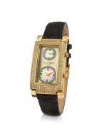 Suite - Black Swarovski Crystal Dual-time Dress Watch