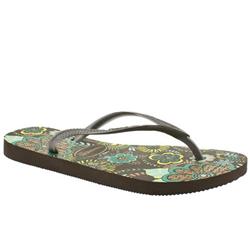 Havaianas Female Slim Ethnic Manmade Upper in Dark Brown