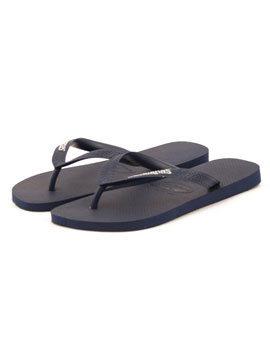 Navy Logo Flip Flops