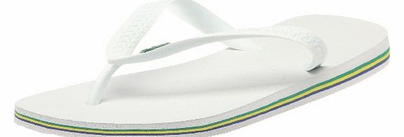 Unisex-Child Brazil Flipflops White 7 UK