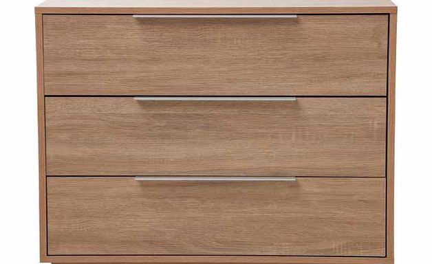 Bergen 3 Drawer Chest - Oak Effect