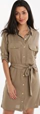 Heidi Klein, 1295[^]260024 Tobago Belted Shirt Dress - Khaki