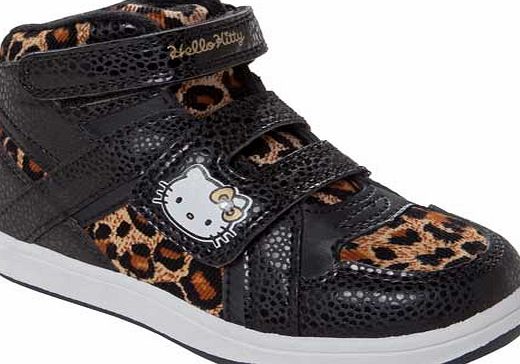 Hello Kitty Girls Black High Top Trainers -