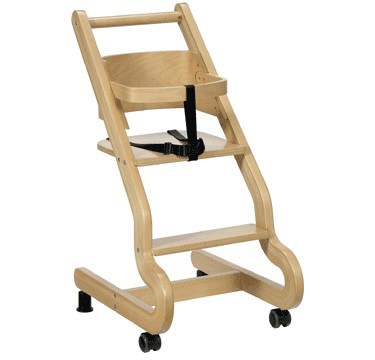 WOODEN HIGHCHAIR with castors