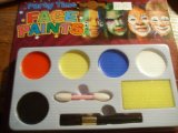 Face painting kit - party time face paints - 5 face paints sponge and applicators