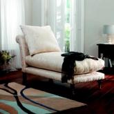 henley Chaise Longue - Kenton Hopsack Slate - White leg stain