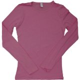 American Apparel - Sheer Jersey Long Sleeve T, Raspberry, M