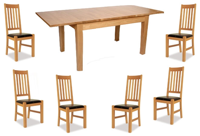 Oak Extending Dining Table & 6 or 8