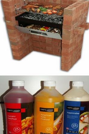 Holland Plastics Original Brand The Original Bar-Be-Quick Build In Grill amp; Bake   3 Free Sauces (Tomato/Mustard/Mayo)