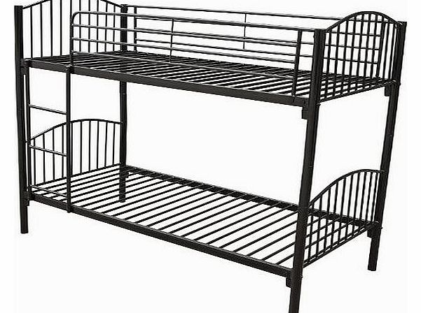 3ft Single Metal Twin Bunk Bed Sleeper Double Bed Children Kids Furniture Frame Black