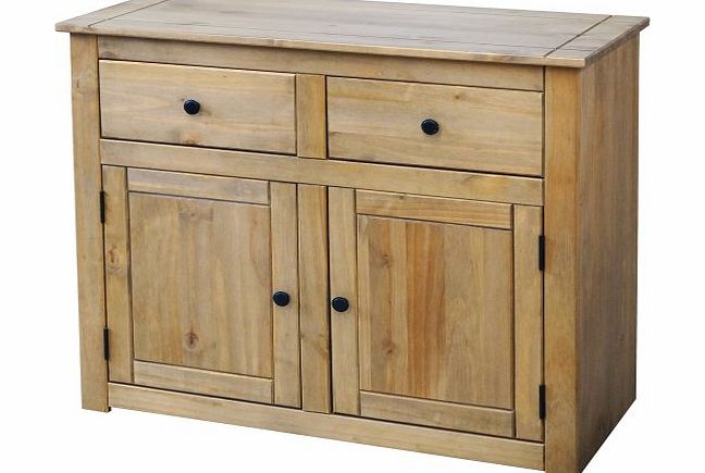 Home Essentials Panama 2 Door 2 Drawer Sideboard in Natural Wax