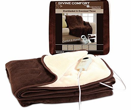  Luxury XL Family Size Reversible Electric Heated Chocolate/Cream Throw (130 x 200cm)