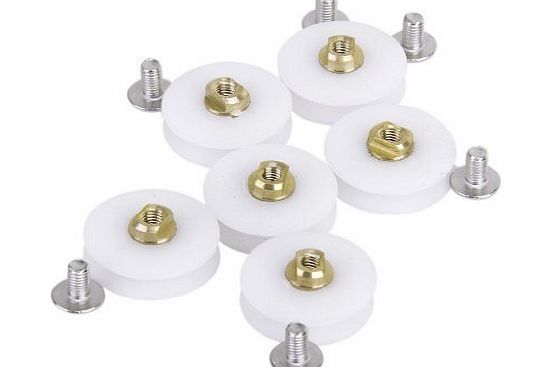 6 Set 22.5mm Bath Roulette Wheel Roller Sliding Door Runners