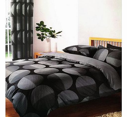 BLACK & GREY DOUBLE DUVET COVER BED SET