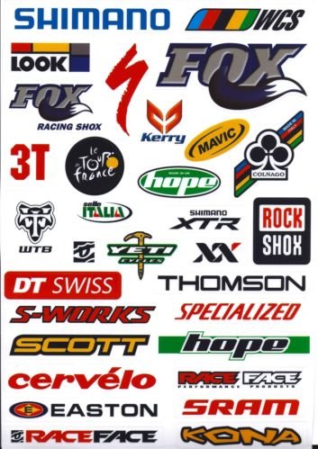 25 x Outdoor Bicycle Cycling Mountain Bike Skateboard Decal Stickers *1 Sheet UK