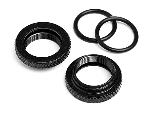 Shock Spring Adjust Nut Cyclone D4 (Black M12