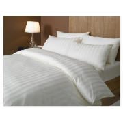 5* Satin Stripe Duvet Set Kingsize, Cream