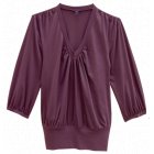 Hug 3/4 Sleeve Volume Top - Plum