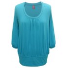 Hug 3/4 Sleeve Volume Top Moroccan Blue