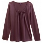 Hug Long Sleeve Scoop Neck Top - Plum