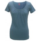 Hug Short Sleeve Scoop Neck Top Navy