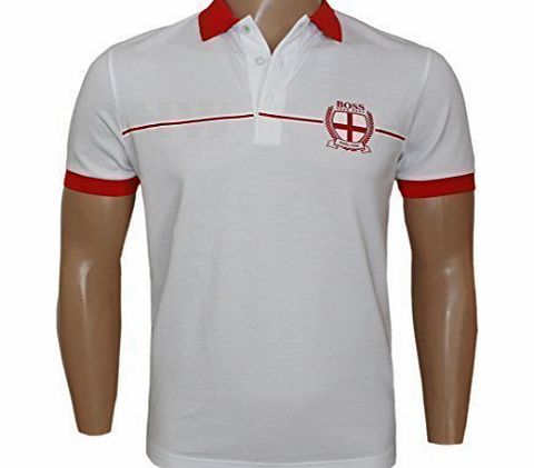  MENS GR PADDY FLAG, ENGLAND POLO SHIRT, T-SHIRT WHITE Size S,M,L,XL,XXL (XL, White)