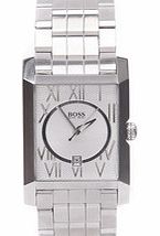 Silver-tone bracelet strap watch