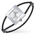 Swing - Ladies`Square Case Watch w/ Black Rubber Strap