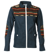 Maali Dark Marine Blue Full Zip Shirt