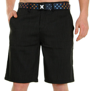 Capone Shorts - Black Pinstripe