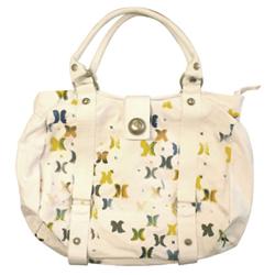 Ladies Tied Duffle Oversize Handbag - White