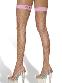 Hustler Pink Fence Net Stockings