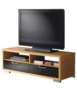 Arty Oak TV Unit with High Gloss Doors