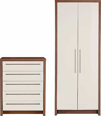 Camden 2 Piece 2 Door Wardrobe Package - Cream &