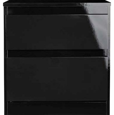 Hamlin High Gloss 2 Drawer Bedside