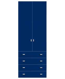 Kids Modular 2 Door 4 Drawer Wardrobe Blue and