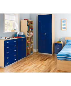 Kids Modular Double Wardrobe Blue and Maple