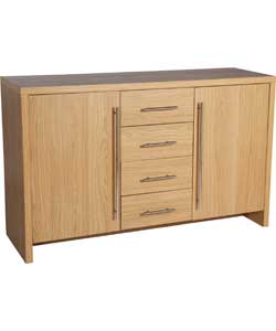 Mia 2 Door and 4 Drawer Sideboard - Oak