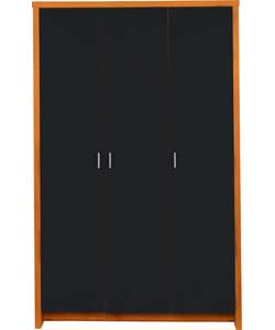 Misaki 3 Door Wardrobe - Black Gloss