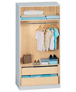 Modular 2 Door 2 Drw Wardrobe - White &