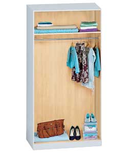 Modular 2 Door Wardrobe - White Mirrored