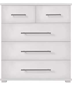 Modular 3 + 2 Drawer Chest - White Gloss