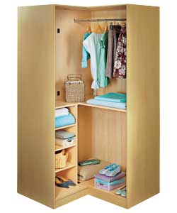 Modular Corner Wardrobe Frame - Oak