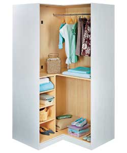 Modular Corner Wardrobe Frame - White