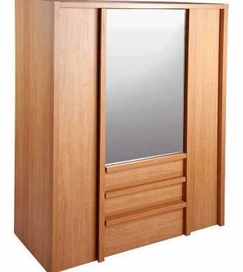 San Diego 3 Dr 3 Drw Mirrored Wardrobe -