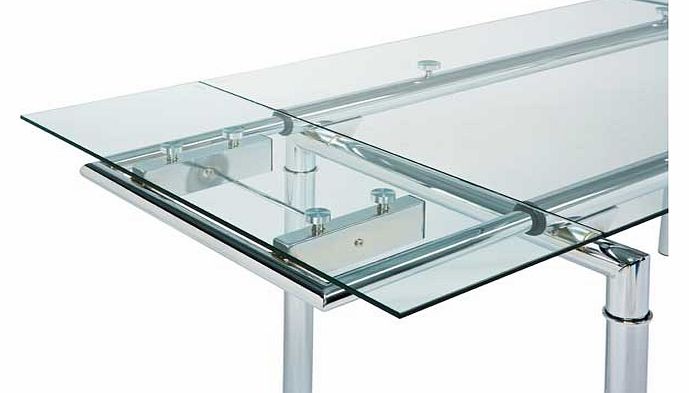 Savannah Clear Glass Extendable Dining