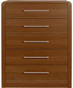 Strand Assembled 5 Drawer Chest - Walnut