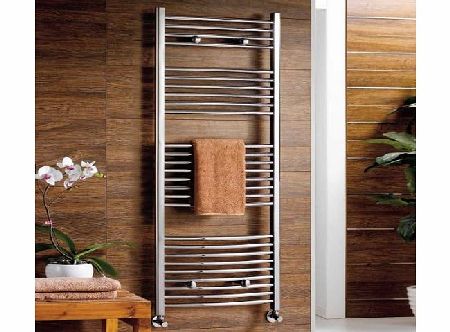 iBath Georgia Chrome Curved Towel Rail Radiator - 1600x600mm