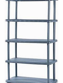 Rough N Ready 5 Shelf Open Storage System, Resin, 36w x 18d x 74h, Charcoal