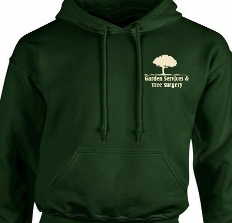 iClobber Garden Services Tree Surgery Mens Hoodie Hoody Sweatshirt Small Adult - Dark Forest Green